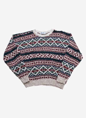 Vintage 90s New Era Strickpullover Fair Isle multicolor