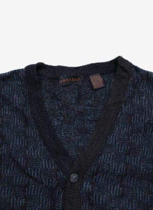 Vintage 90s Jantzen Cardigan schwarz blau gemustert