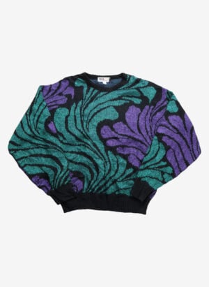 Vintage 80s Boulevard Club Strickpullover Abstract Pattern multicolor