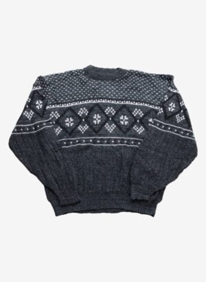 Vintage Hardwood & Pine Norweger Strickpullover grau