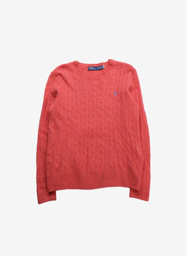 Polo Ralph Lauren Damen Cable Kaschmir Wollpullover koralle