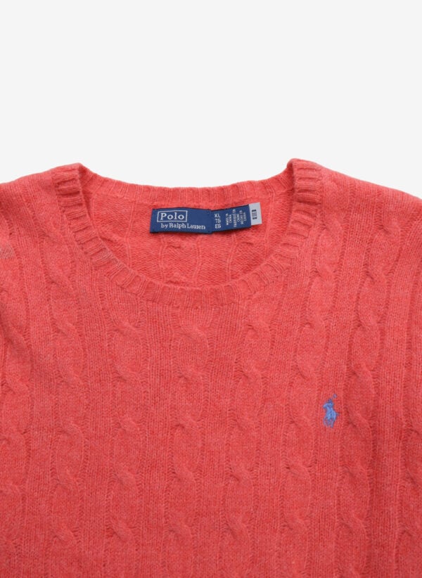Polo Ralph Lauren Damen Cable Kaschmir Wollpullover koralle