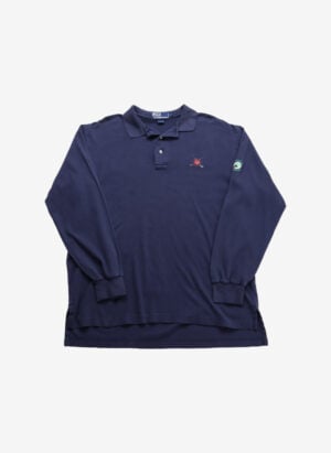 Vintage 90s Polo Ralph Lauren Longsleeve Poloshirt navy Golf Crest