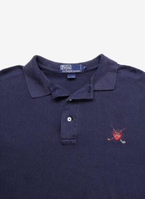 Vintage 90s Polo Ralph Lauren Longsleeve Poloshirt navy Golf Crest
