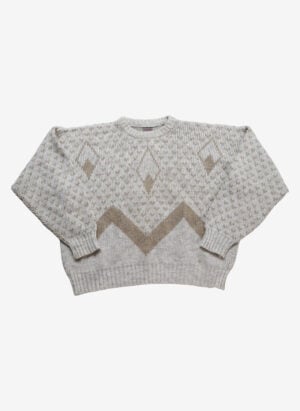 Vintage 90s Cris Conti Strickpullover beige gemustert