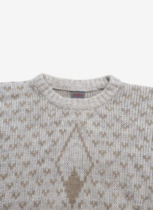 Vintage 90s Cris Conti Strickpullover beige gemustert