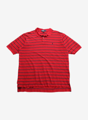 Vintage 90s Polo Ralph Lauren Poloshirt rot gestreift