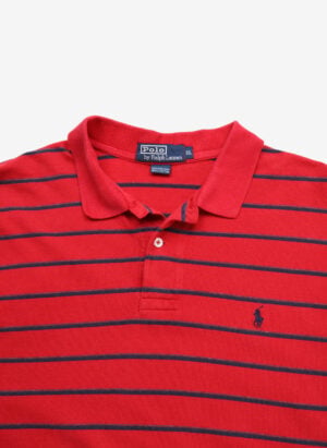 Vintage 90s Polo Ralph Lauren Poloshirt rot gestreift