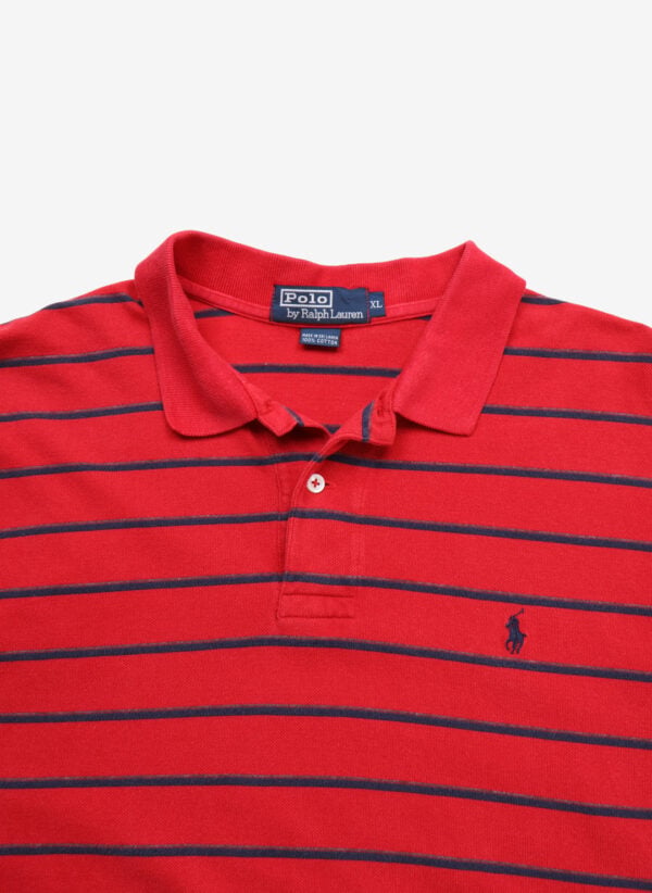 Vintage 90s Polo Ralph Lauren Poloshirt rot gestreift