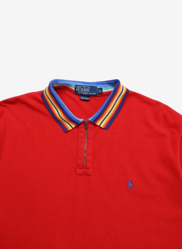 Vintage 90s Polo Ralph Lauren Half-Zip Poloshirt rot