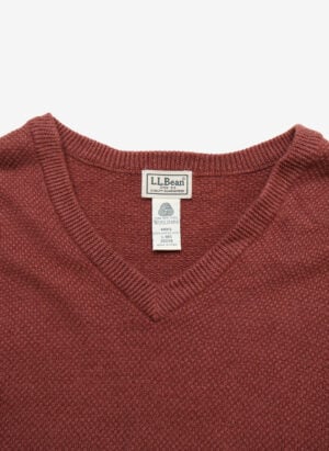 L.L.Bean Merino Wollpullover V-Neck rot