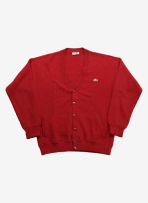 Vintage 90s Chemise Lacoste Cardigan rot