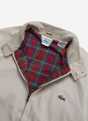 Vintage 80s Izod Lacoste Harrington Jacke beige